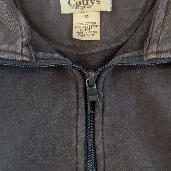 Cuffy's of Cape Cod Navy Quarter Zip Pullover Sweater Size Medium - Picture 4 of 6
